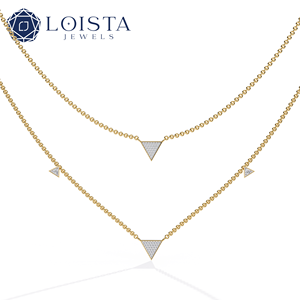 Collar Mishang con Cadena Ajustable de Oro 14K, Minimalista, con Diamante Solitario Redondo VVS Cultivado en Laboratorio - Product Image 1