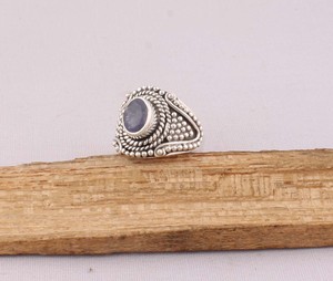 Bague de mariage en Tanzanite naturelle, artisanale, en argent sterling 925, style classique vintage, avec granulation antique, pour femme, idéale pour les fêtes - Product Image 3