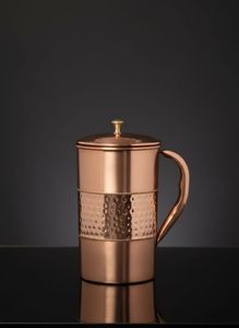 Vintage Copper Pitcher With Hammered Texture And Handle <b>Large</b> Capacity Home Drinkware - Product Image 2