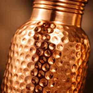 Bouteille à boisson en cuivre héritage, motif bulles, récipient à eau en métal, décoratif, pour cuisine, salle à manger, maison, collection cadeau, flasque - Product Image 5