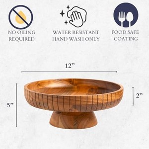 ชามผลไม้ทรงกรวยทำมือจากไม้กระถินณรงค์ - ชามไม้ขายส่งจากอินเดีย - Product Image 4