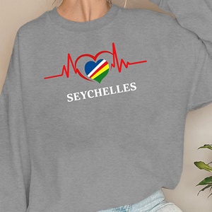 เสื้อกันหนาวผู้หญิงลายธงเซเชลส์พร้อมสายการเต้นของหัวใจ - Product Image 4