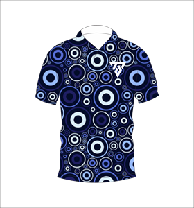 Camisa Polo para Hombre con Patrón Circular Abstracto Azul, Sublimación Personalizada, Manga Corta, Verano, Casual, Transpirable, Ligera, para Golf - Product Image 4