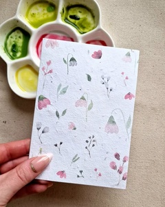 Tarjetas de Felicitación Ecológicas Hechas a Mano con Sobre y Arte Floral Natural, Flores Secas de Gypsophila, Tarjetas para el Día de la Madre 2026 - Product Image 1