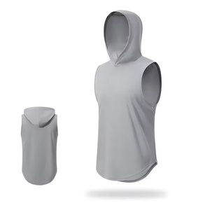 Men's Sports tank <b>Top</b> Quick-dry <b>Loose</b>-<b>fitting</b> <b>Vest</b> Fitness <b>Vest</b> for Men Basketball Training Hooded Fitness <b>Vest</b> - Product Image 2