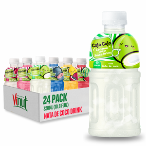 เยลลี่สำหรับ vinut Vietnam 330มล. สำหรับ vinut Vietnam น้ำผลไม้ผักผลไม้เขตร้อนฉลากส่วนตัวเครื่องดื่มกระป๋อง Nata de COCO OEM สำหรับ vinut Vietnam - Product Image 1