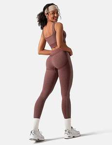 Conjunto de Traje de Compresión Personalizado para Mujer, Ropa de Gimnasio y Yoga, Tela Spandex, Diseño Anti-Exposición, Cintura Elástica, Largo Completo, Deportivo - Product Image 4