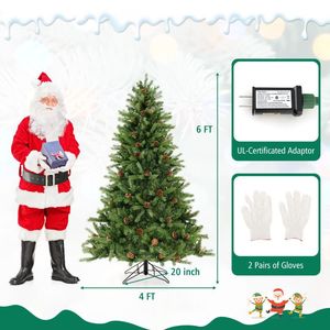 Albero di Natale Artificiale 6/7 Piedi con Pigne e Luminosità Regolabile - Recensioni 1 Prodotto - Product Image 5