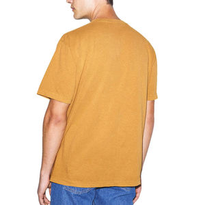 High Quality Product Men's Mustard O-Neck Short Sleeve T-<b>Shirt</b> Regular Fit Knitted Cotton Casual Solid Color Jersey Fabric - Product Image 2