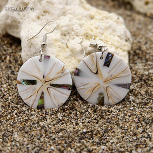 Balinese Artisans Handmade Vintage Style Resin Dangle Earrings Unique <b>Shell</b> <b>Jewelry</b> for Gift - Product Image 2