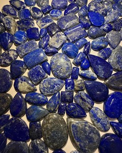 Lote de Cabujones de Lapislázuli Natural, Gemas Sueltas Pulimentadas y Lisas, Formas Surtidas, Azul Intenso, Piedra de Pirita Dorada, para Joyería - Product Image 4