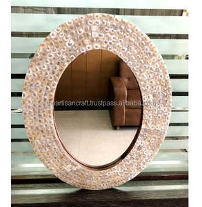 Espejo de pared con Incrustaciones de nácar de lujo moderno, acento decorativo elegante para dormitorio o hogar - Product Image 2