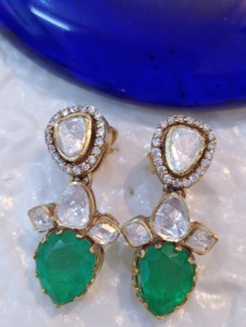 Vintage Gold Plated Earrings <b>Set</b> Pear Cut Zircon Stones for <b>Women</b> Wedding Engagement Anniversary Party <b>Gift</b> Jewelry High Quality - Product Image 2