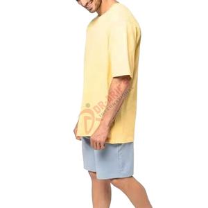 T-shirt de luxe de haute qualité pour hommes 100% coton épais surdimensionné blanc col montant Boxy Tee T-shirts pour hommes - Product Image 6