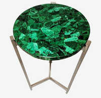 Dessus de table en malachite Table basse en pierres précieuses vertes Meubles en pierre semi-précieuse pour meubles de salon Design minimaliste moderne