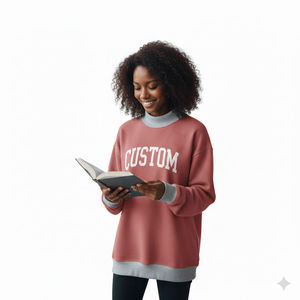 Womens <b>plain</b> mock neck <b>sweatshirt</b> featuring a clean minimalist design soft material and versatile styling for daily fashion wear - Product Image 3