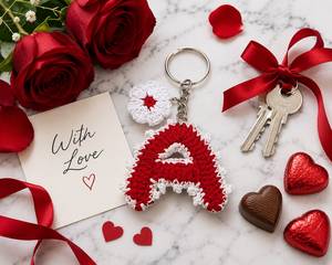 Most Selling Handmade A Initial Crochet Keychain Soft Cotton Letter <b>Key</b> <b>Ring</b> Cute <b>Bag</b> Charm Gift for Women Available for Sale - Product Image 5