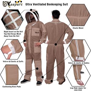 3 Layer <b>Bee</b> <b>Suit</b> Ultra Ventilated for Men Women Premium Beekeeping <b>Suit</b> Detachable Veils with Gloves - Product Image 4