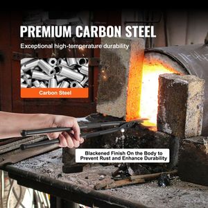 Pinces de forge en acier au carbone de 18 pieds avec rivets en acier A3 pour la forge et les sabots, formes courbées, multi-outils - Product Image 5
