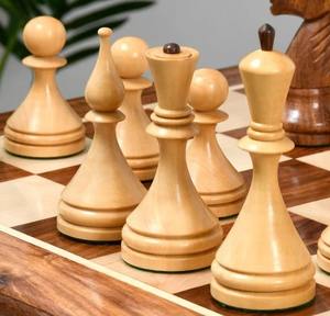 Pièces d'échecs du championnat soviétique de Bakou de 1961, reproduites, en sheesham et bois de buis, roi de 4 pouces, au meilleur prix - Product Image 4