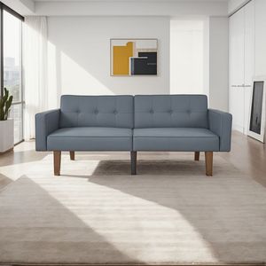 Divano per Soggiorno in Pelle PU Grigio Opaco 2131PU-GY - Product Image 1