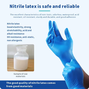 100 pièces de gants en nitrile bleus sans poudre, gants d'examen en nitrile, gants d'examen dentaire sans poudre - Product Image 2