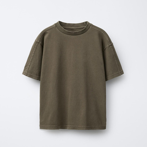 Ensemble de 2 pièces unisexe vert olive, t-shirt avec logo et short, tenue décontractée d'été, manches courtes, col rond, ensemble de vêtements de couleur unie - Product Image 2