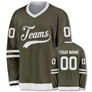 Camisetas de Hockey sobre Hielo Transpirables Hechas en Fábrica, Totalmente Impresas, 100% Poliéster, Manga Larga, Jersey Deportivo para Hombre - Product Image 6