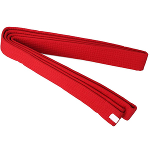 <b>Red</b> Karate <b>Belt</b> Adult Unisex 100% Cotton Plain Dyed Martial Arts Wear - Product Image 1