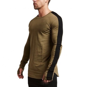 De diseño de moda de algodón al por mayor personalizado Logotipo de impresión de pantalla de los hombres casuales de manga larga Camisetas - Product Image 1