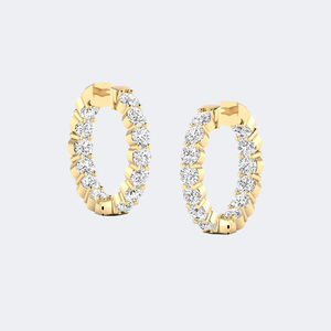 Pendientes de aro con barra de corte redondo de 2.60 CTW - Product Image 4