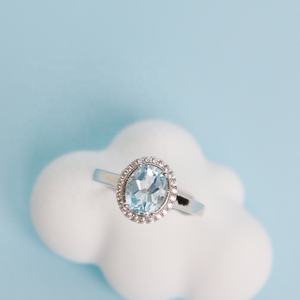 Anillo de compromiso para mujer, de plata de ley <span class=keywords><strong>2022</strong></span>, Gema de Topacio azul Natural, óvalo, Halo, para boda y cóctel, joyería <span class=keywords><strong>Destiny</strong></span>, novedad de 925 - Product Image 5