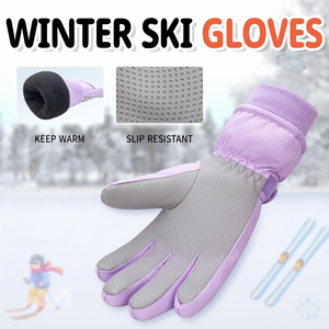 Guantes profesionales para esquí de invierno, manoplas impermeables y resistentes al viento con forro polar, equipo duradero para deportes en climas fríos - Product Image 3