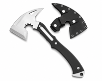 Hache tactique Tomahawk, lame en acier à haute teneur en carbone de 3 5/8 pouces, manche en Micarta noir, hache de survie, fourreau, fendage du bois de chauffage, bricolage