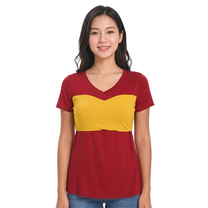 Women's Maternity V-Neck Short Sleeve Top 100% Cotton Short Sleeve Breatfeading <b>Tee</b> Shirt Ladies Summer Maternity T Shirts Women - Product Image 3
