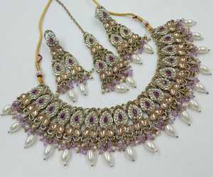Conjunto de Collar y Aretes de Perlas Plateadas Geométricas de Diseño Moderno y Alta Calidad, Joyería Clásica para Bodas de Mujer - Product Image 2