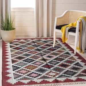 Tapis coloré fait main en jute et laine, tapis kilim pour salon, chambre et bureau - Product Image 1