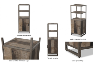 Apino Durable Eco-Friendly Scandinavian Modern Small <b>Solid</b> <b>Wood</b> Freestanding <b>Bookcase</b> Door Open Shelf Living Room Home Office - Product Image 6