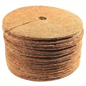 Tapis de jardin en fibres de coco naturelles Shrekha Creations, rondes, brunes, en provenance du Tamil Nadu, pour une utilisation décorative dans les espaces extérieurs - Product Image 4