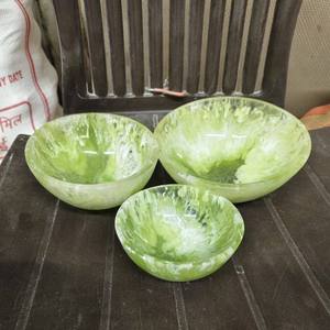 Bols à salade de qualité supérieure, polis, 100% résine, écologiques, durables, pour une utilisation en fête, par la collection artisanale - Product Image 1