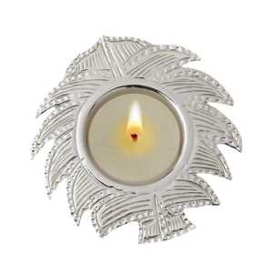 Silver Metal Cutout Lattice <b>Tealight</b> Candle Holder Round Hollow Floral Pattern Candlestick Ring Wholesale - Product Image 3
