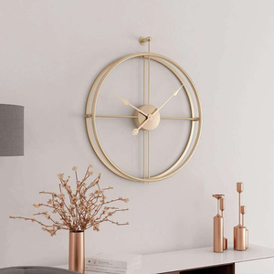Indian Supplier Luxury Crafted Metal Wall <b>Clock</b> Made with High Quality Steel and Smooth Silent Quartz for Stylish Room Design - Product Image 2