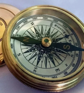 3 Inch Brass Pointer <b>Compass</b> Pocket Navigation Instrument with Wooden Case for Travel Hiking - Product Image 3