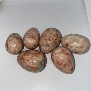 Œuf en pierre de soleil naturelle polie, pierre précieuse pour la guérison par le Reiki, la méditation et la décoration intérieure, vente en gros - Product Image 4