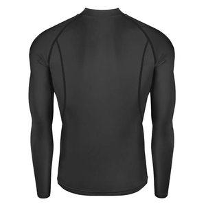 Conjunto de compresión de manga larga color borgoña para hombre, cuello redondo, de secado rápido, con spandex y poliéster, top de manga larga y pantalones, kit sólido para todas las estaciones. - Product Image 4