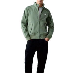 OEM Custom Plain Nylon Windbreaker <b>jacket</b> <b>Men</b>’s Stand Collar Zip Up Bomber <b>Jacket</b> <b>Lightweight</b> Ribbed Hem Casual Outerwear Supply - Product Image 2