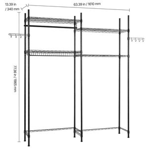 "4-Tier <b>Cloth</b> Laundry Room Drying <b>Rack</b> with Adjustable Hooks for Washers" - Product Image 5
