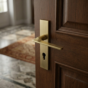 Designer Brass Door <b>Handle</b> Set with Mortise <b>Lock</b> | Luxury Lever <b>Handles</b> for Interior Doors, Hotel Rooms, Home & Office Decor - Product Image 4