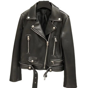 Chaquetas de Cuero para Mujer, Diseño de Primera Calidad, Color Sólido Personalizable, Ecológicas, Marca Personalizada, Casuales, de Invierno - Product Image 2