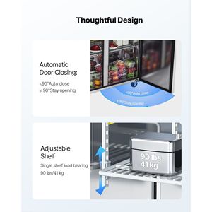 48\" Commercial Kitchen Refrigerator 12.5 Cu. Ft Sandwich Prep Refrigerated <b>Table</b> Mega Top Food Prep <b>Fridge</b> for 18 Pans Cutting - Product Image 6